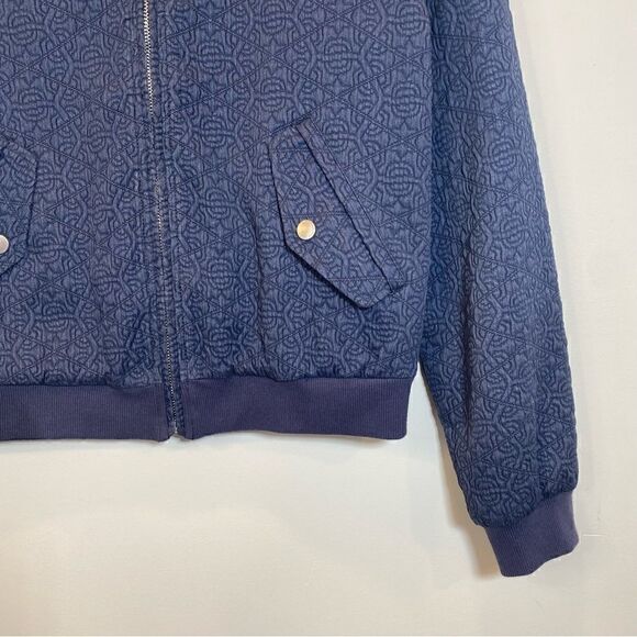 Avec Les Filles quilted zip navy bomber jacket size medium - Picture 6 of 11